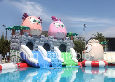 Outdoor Commercial Red Angry Bird Giants Inflatable Water Park With Slide