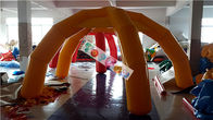 PVC Hot Air Sealed Inflatable Spider Tent / Airtight Frame Posts Yellow Event Tent