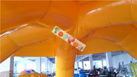 PVC Hot Air Sealed Inflatable Spider Tent / Airtight Frame Posts Yellow Event Tent