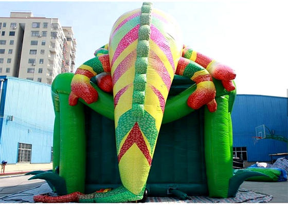 Kids EN 14960 CE Dinosaur Inflatable Slide Jumping Castle