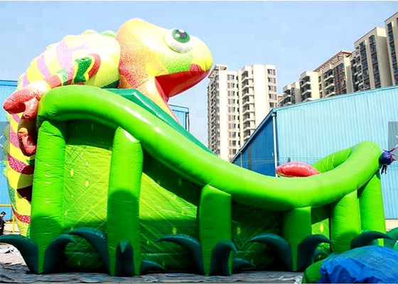 Kids EN 14960 CE Dinosaur Inflatable Slide Jumping Castle