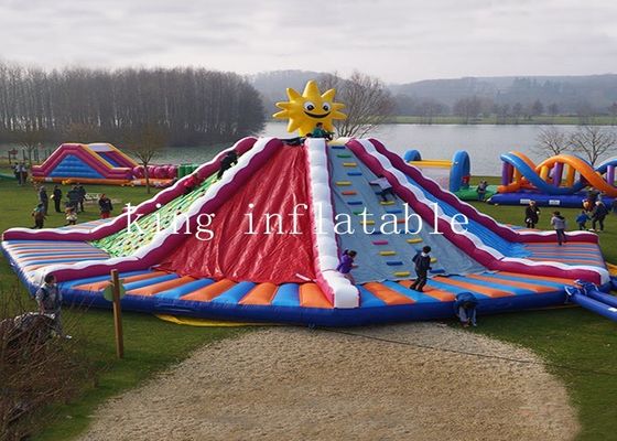 Colorful Quadruple Stitching Inflatable Outdoor Water Slide For Kids Adults