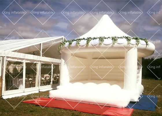 Outdoor White 4x3.5m Carousel  Inflatable Bouncy Castle For Wedding Use