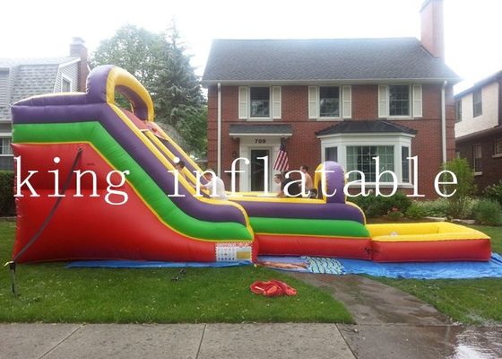 Quadruple Stitching Rainbow Theme PVC Water Slide For Kids