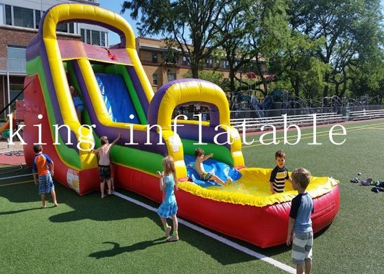 Quadruple Stitching Rainbow Theme PVC Water Slide For Kids