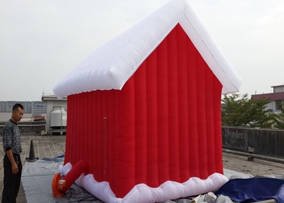 210D Inflatable Commercial Bounce Houses With Santa Claus Decor