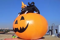 4m Inflatable Advertising Products Halloween Pumpkin With Black Cat