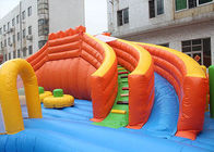 0.55mm Outdoor giant Inflatable double lane Slide With obstacle course