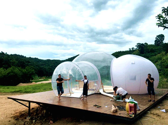 Outdoor 5m bedroom Clear Inflatable Bubble hotel Tent With silent blower