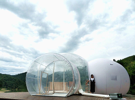 Outdoor 5m bedroom Clear Inflatable Bubble hotel Tent With silent blower