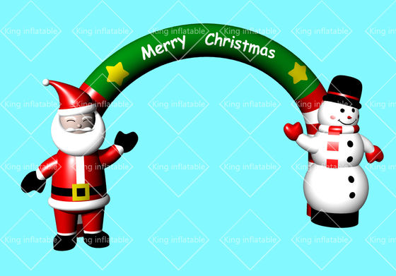 Outdoor King 420D Inflatable Merry Christmas Arches Santa Claus Snowman  Nylon Fabric