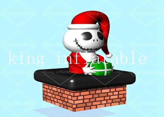 Silk Printing 0.8mm Inflatable Santa Claus For Yard Decoration