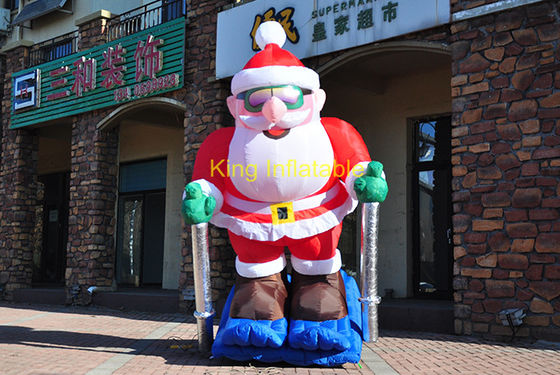 3m Inflatable Santa Claus Skiing Dancing Skateboarding