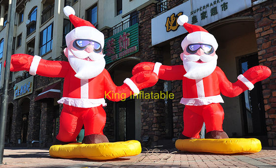 3m Inflatable Santa Claus Skiing Dancing Skateboarding