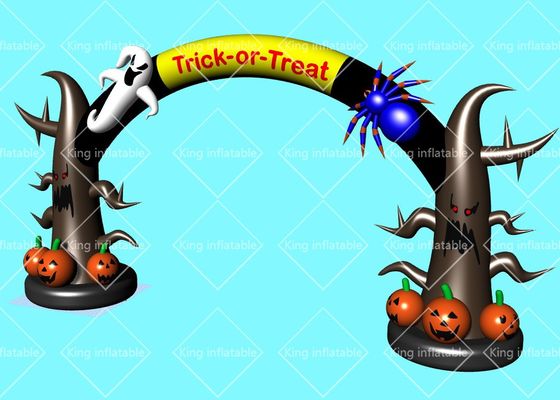 Outdoor Helloween Trick Or Treat  Inflatable Pumpkin Arch With Air Blower