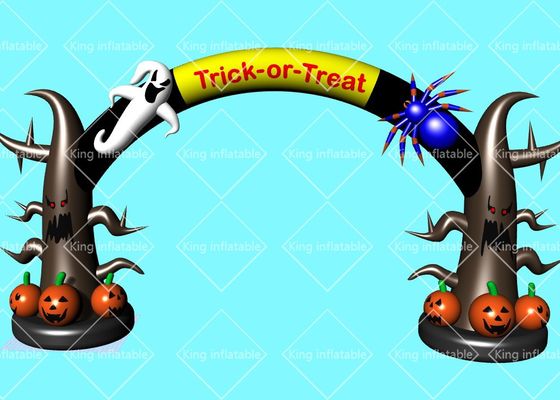 Outdoor Helloween Trick Or Treat  Inflatable Pumpkin Arch With Air Blower