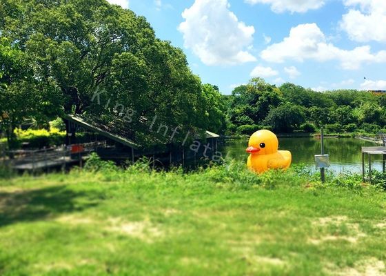 Outdoor Inflatable Yellow Duck 4m Water Toys For Advertising PVC Tarpaulin