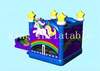 PVC Tarpaulin OEM Unicorn Rainbow Inflatable Bouncer Castle