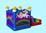 PVC Tarpaulin OEM Unicorn Rainbow Inflatable Bouncer Castle
