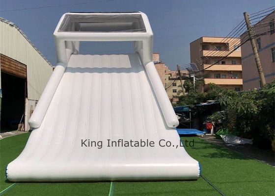 0.9mm PVC Tarpaulin jungle gym  inflatable floating water slides for sea