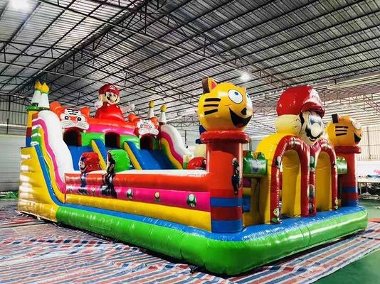 Kids Inflatable Bounce House Funny Castle With Silde PVC Tarpaulin