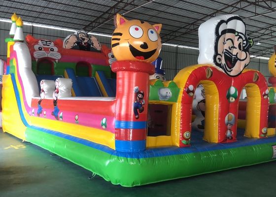 Kids Inflatable Bounce House Funny Castle With Silde PVC Tarpaulin