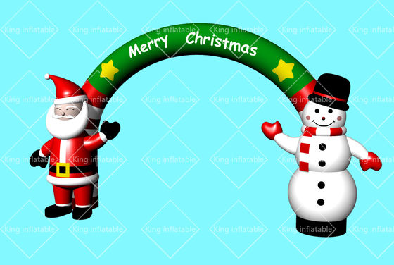 Outdoor King 420D Inflatable Merry Christmas Arches Santa Claus Snowman  Nylon Fabric