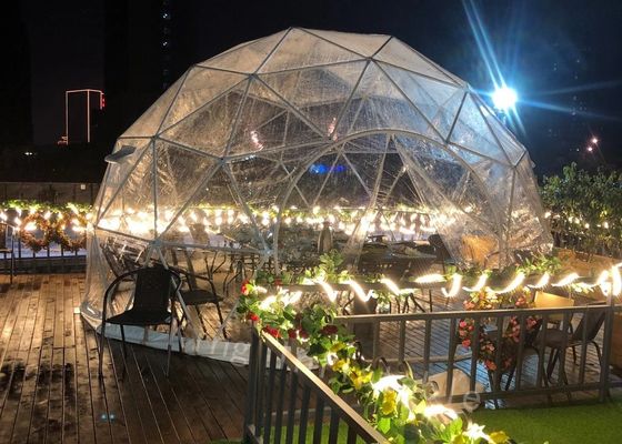 Outdoor Transparent 4 m Geodesic dome tent Bubble Camping Tent With A View Of The Stars Steel Pipes