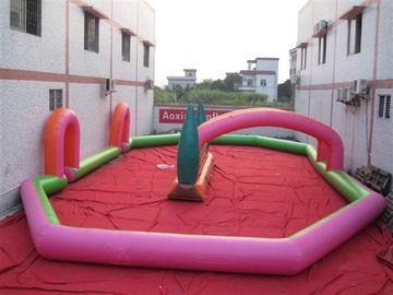 0.6mm PVC Inflatable Sports Games , Tarpaulin Racetrack Playground Pink Green