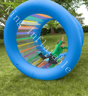 PVC Kid Outdoor Colorful Inflatable Rolling Wheel With Air Pump