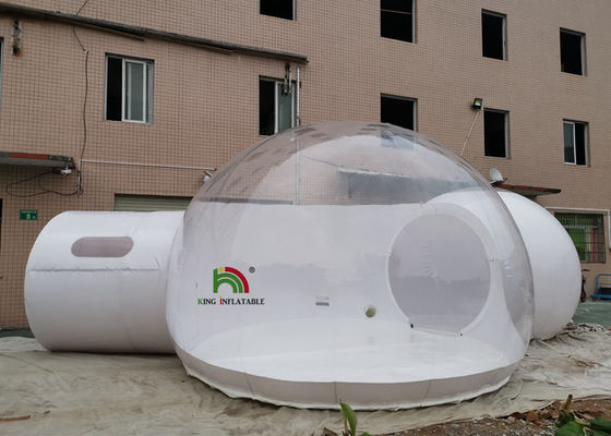 Transparent 5m Hotel Inflatable Clear Bubble Tent With Tunnel And Bathroom