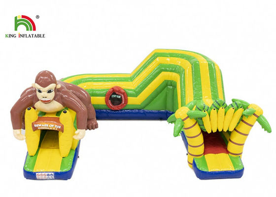 21ft Outdoor PVC Monkey Theme Inflatable Obstacle Course Rental For Events