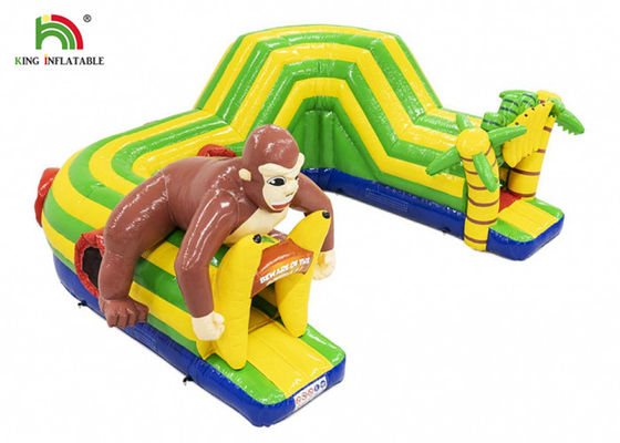 21ft Outdoor PVC Monkey Theme Inflatable Obstacle Course Rental For Events