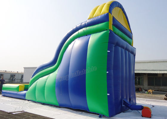 Commercial Inflatable Giant Jumping Water Slide Twist wave slide With Pool 18 * 8m