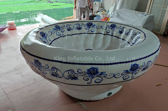 Custom design giant inflatable bowl with flower printing for advertising