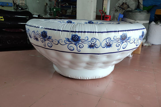 Custom design giant inflatable bowl with flower printing for advertising