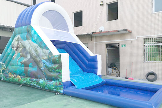 Funny Dinosaur Theme 8.5m By 3m Inflatable Water Slide