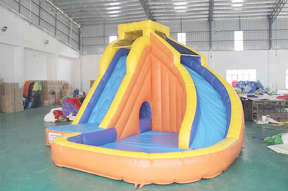 Kids 0.90mm Plato Inflatable Water Slide With Swimming Pool