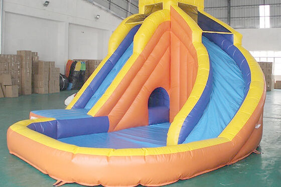 Kids 0.90mm Plato Inflatable Water Slide With Swimming Pool