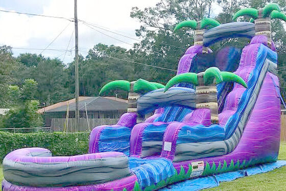 Commercial Colorful PVC Inflatable Water Slide Forest Theme