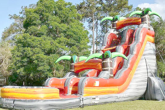 Commercial Colorful PVC Inflatable Water Slide Forest Theme