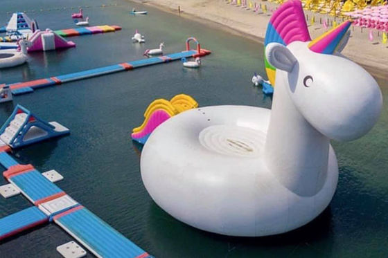 Unicorn Theme Inflatable Floating Aqua Water Park Digital Printing