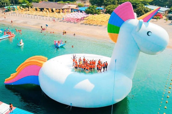 Unicorn Theme Inflatable Floating Aqua Water Park Digital Printing