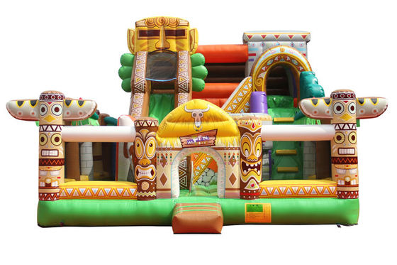 0.55mm PVC Inflatable Bouncy Castle Playground For Rental Full Color Printing