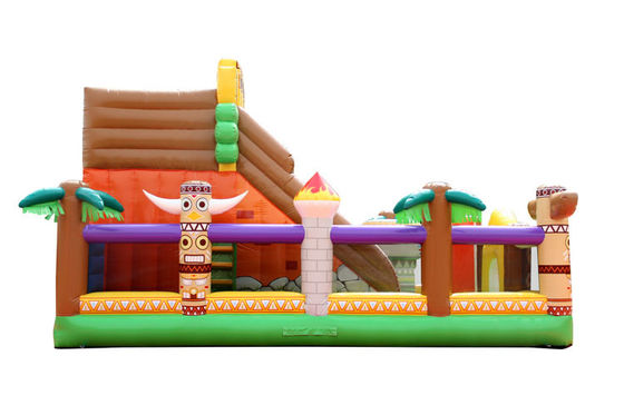 0.55mm PVC Inflatable Bouncy Castle Playground For Rental Full Color Printing