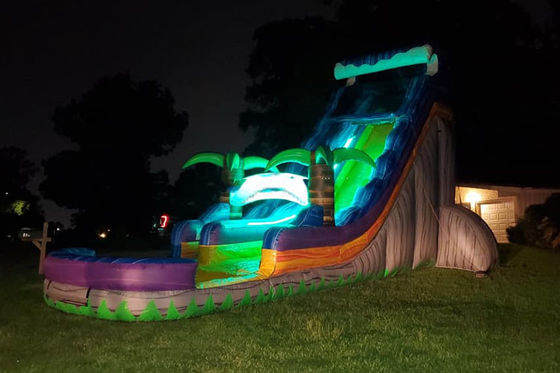 Custom Design Inflatable Water Slide With LED Light For Rental Business