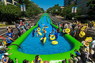 Customized Three Lanes Inflatable City Slide For Outdoor Sports Game