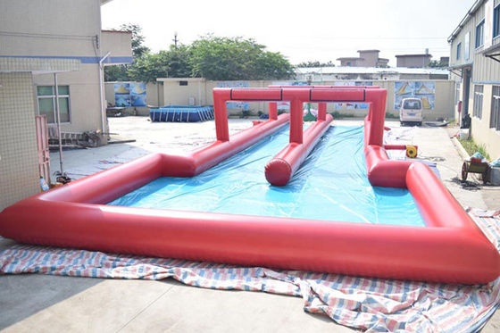 0.4mm PVC Tarpaulin Inflatable Double Lane Slip Slide For City Road