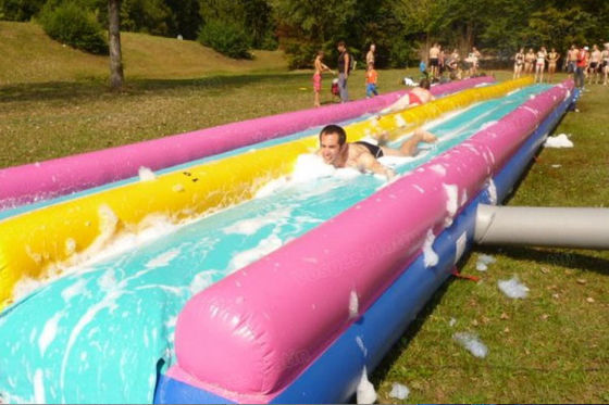 Outdoor Rental Business 1000 Ft Customized Inflatable N Slide With Swimming Pool