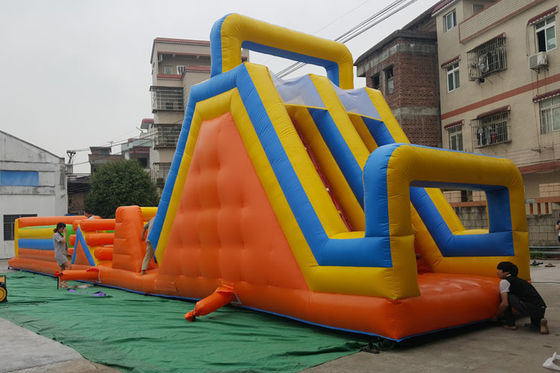 12m*3.5m Custom Blow Up Running Obstacle Course For Outdoor Events